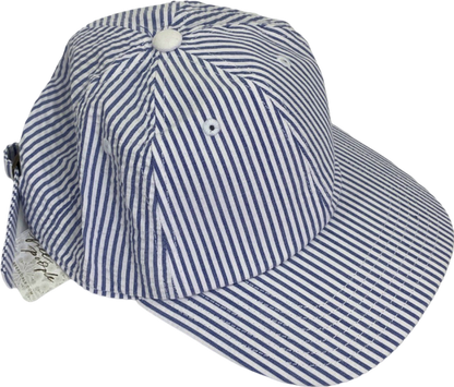 Free People Blue/White Striped Baseball Cap One Size