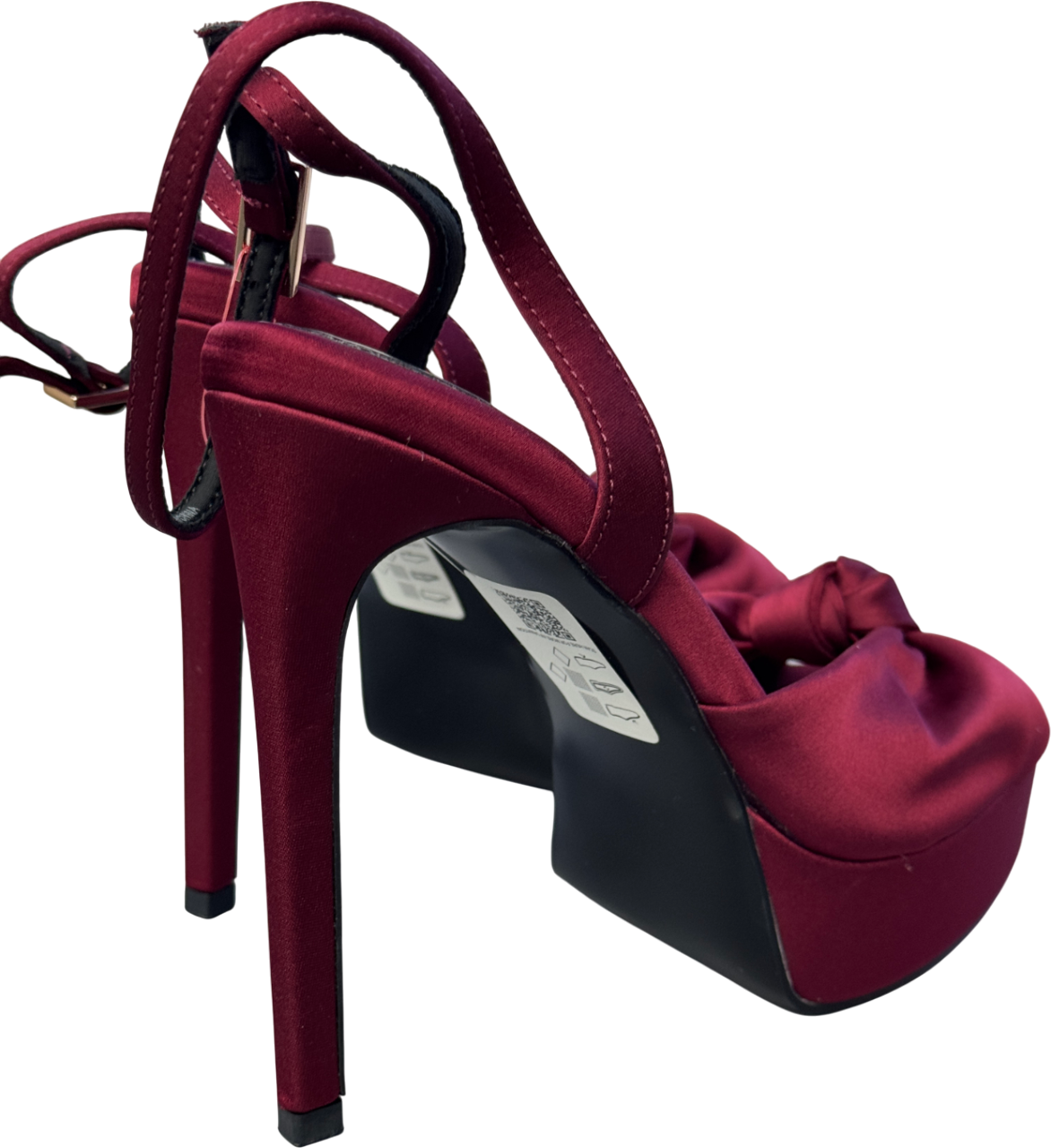 ASOS Design Nova Knot Platform High Heel Sandal In Burgundy Red UK 5 EU 38 👠