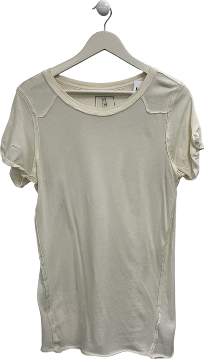 We The Free Cream Exposed Hem Longline Shortsleevetop UK XL