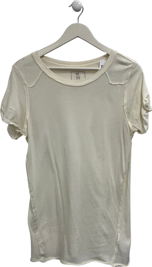 We The Free Cream Exposed Hem Longline Shortsleevetop UK XL