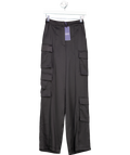 Jack wills Black Satin Cargo Trousers UK 6