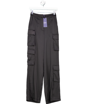Jack wills Black Satin Cargo Trousers UK 6