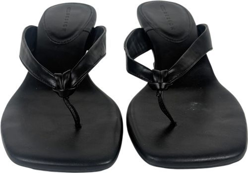 ASOS Black Havana Toe Thong Kitten Heel Sandals UK 7 EU 40