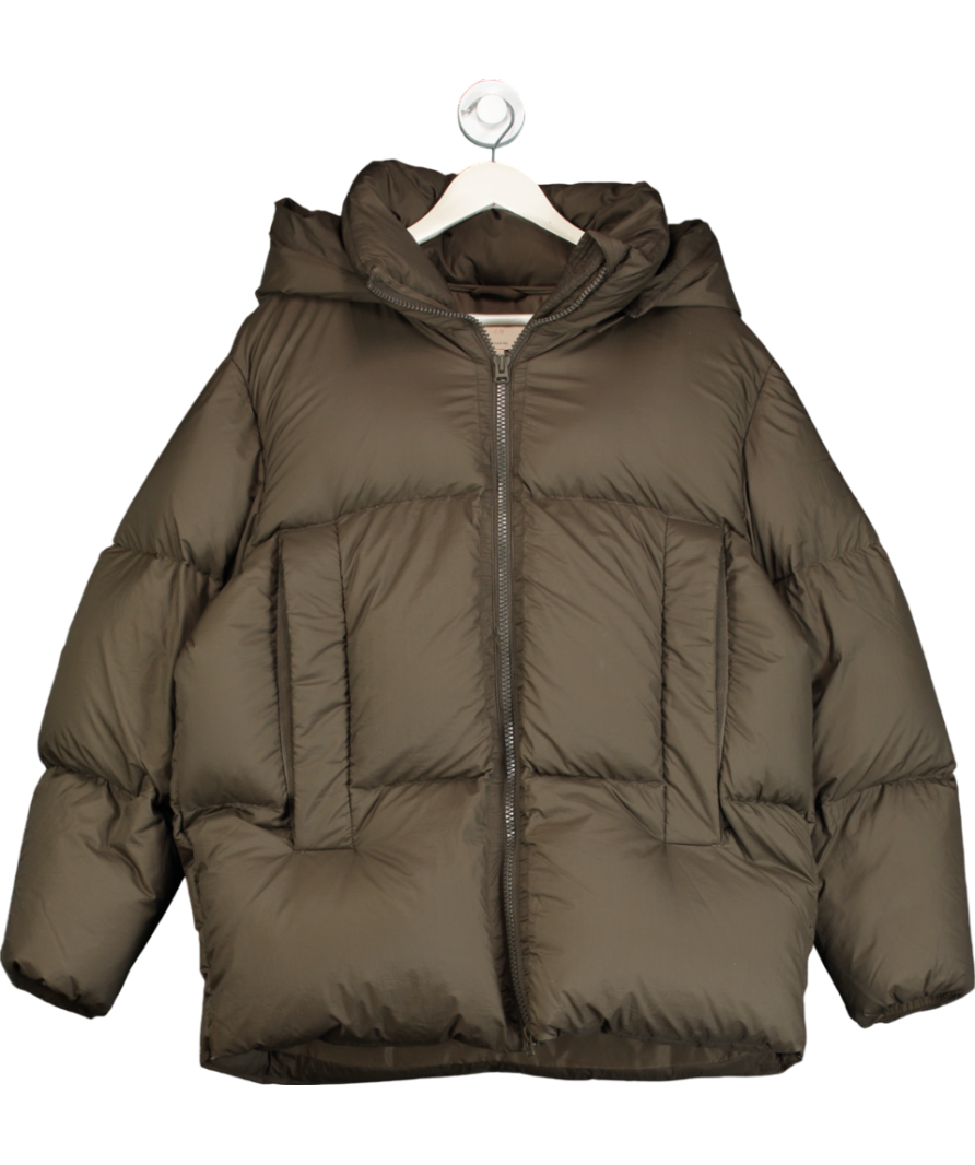 H&M Green Oversized Down Feather Puffer Coat UK XS