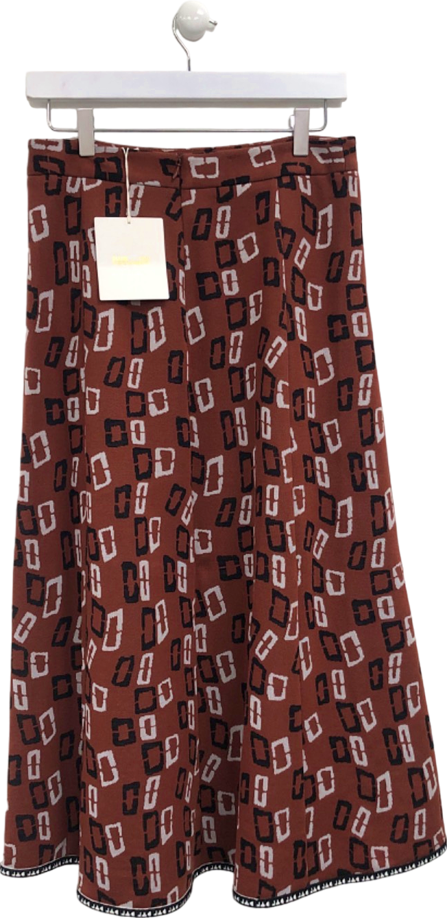 Diane Von Furstenberg Multi-Colour Geometric Print Midi Skirt UK 8