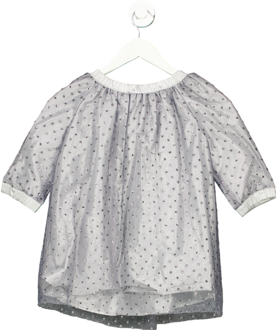 Bonpoint Grey Floral Sequin Embellished Dress 6 Years