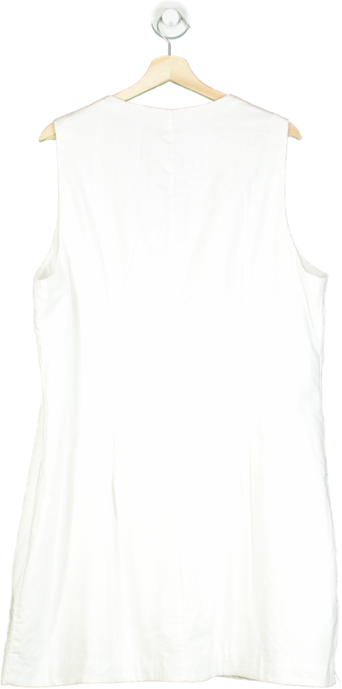 Abercrombie & Fitch White Linen Blend Sleeveless Dress UK XL