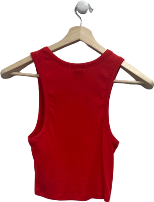 Urban Outfitters Red Ribbed Tank Top UK M