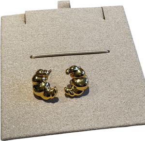 SUIHE 18k Yellow Gold Vermeil Over Sterling Silver Croissant Earrings One Size