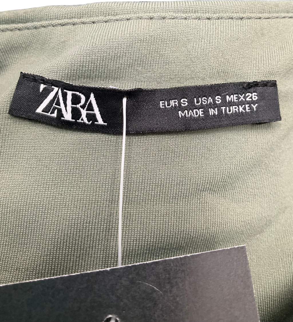 ZARA Green Sleeveless Bodysuit UK S