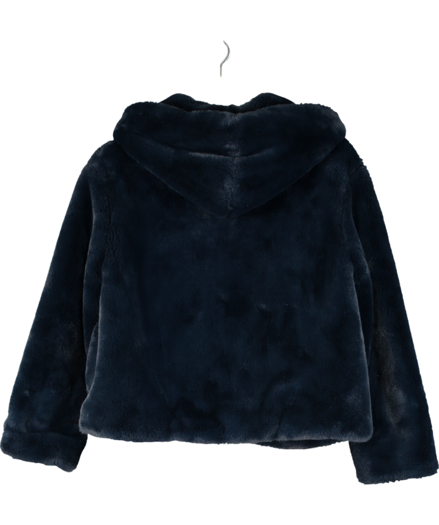 MANGO Midnight Blue Faux Fur Jacket UK S