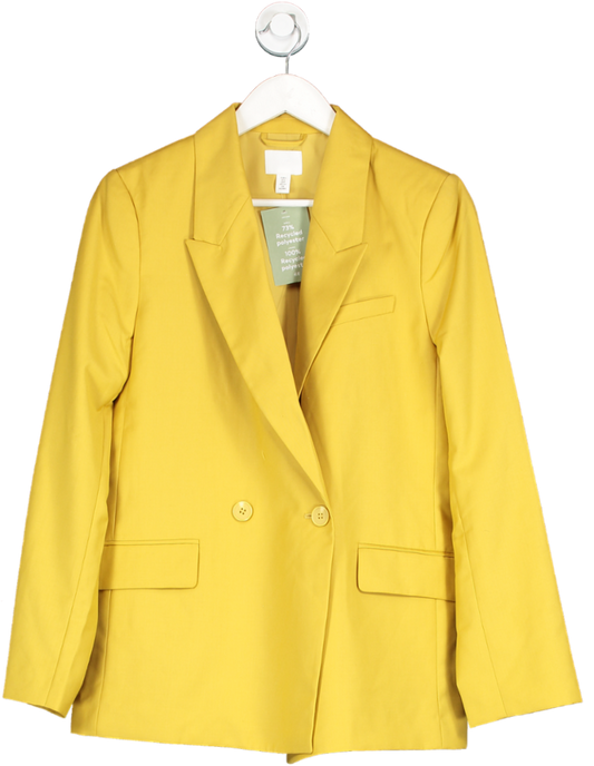 H&M Yellow Double Breasted Blazer UK S