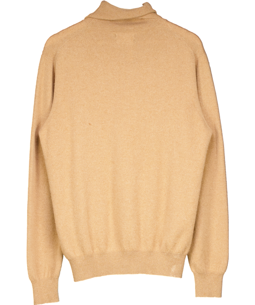 7 For All Mankind Beige Cashmere Roll Neck Sweater UK XL