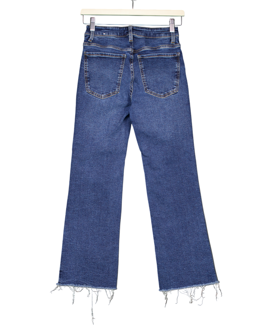 MANGO Blue Sienna Flared Cropped Jeans UK 6