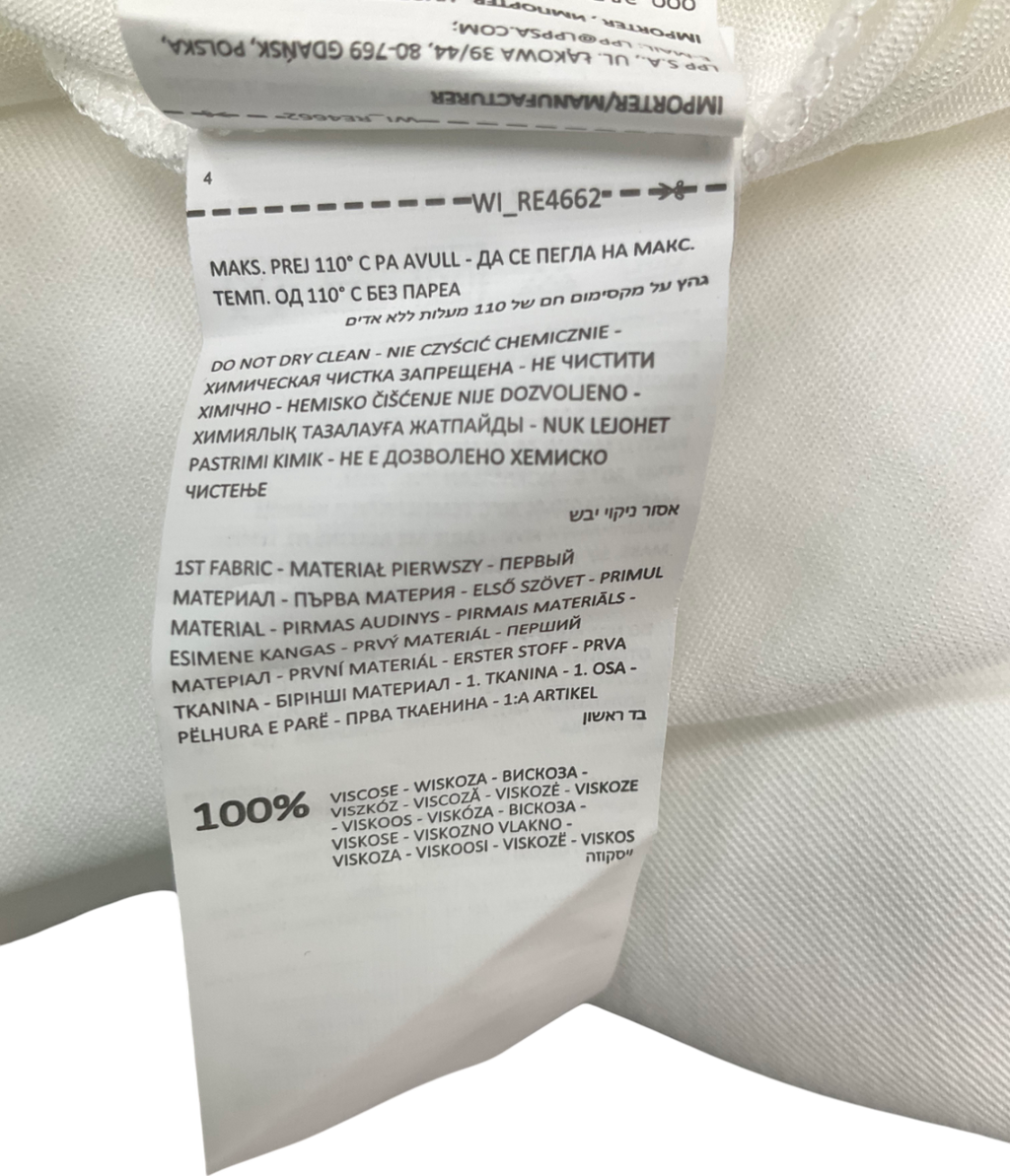 Reserved White Half Button Down Shirt UK 12