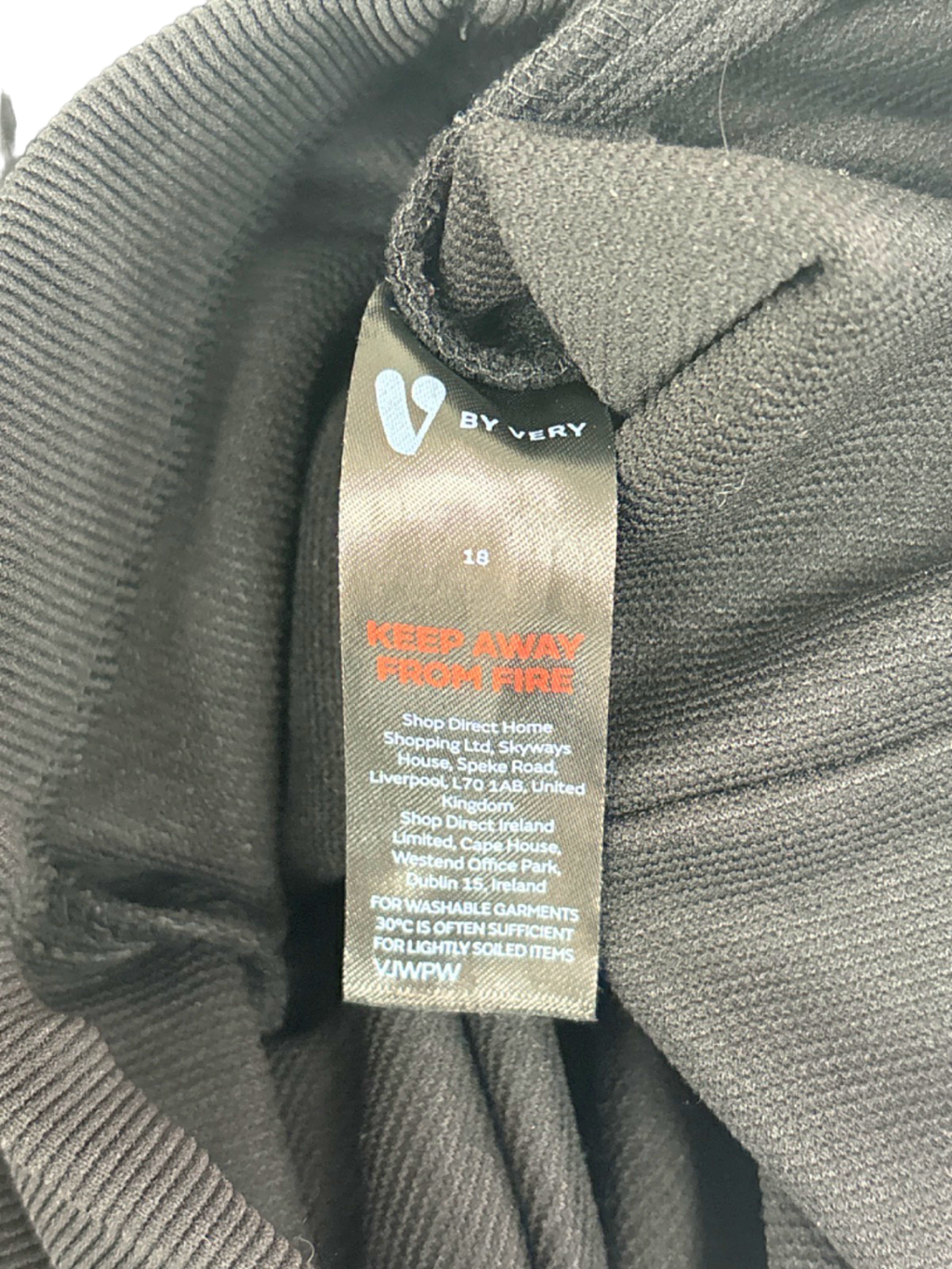 V by Very Black Trousers UK 18