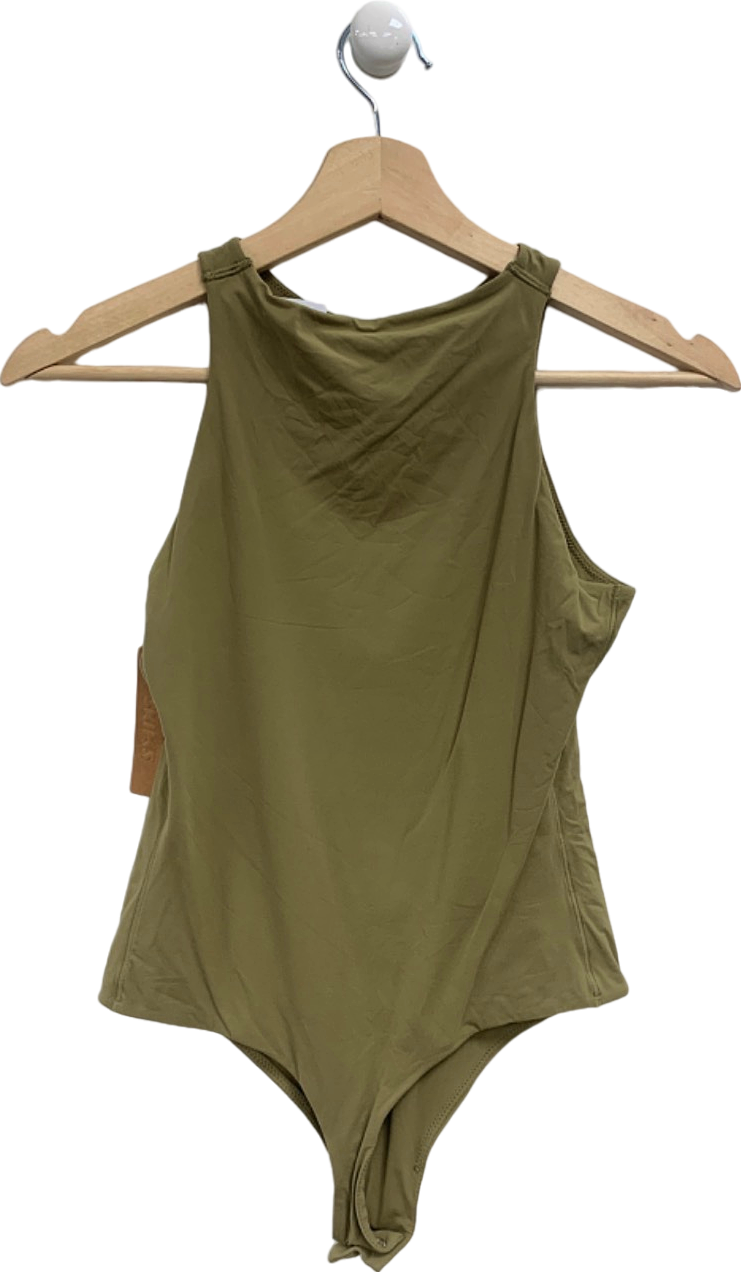 Skims Khaki High Neck Bodysuit UK M