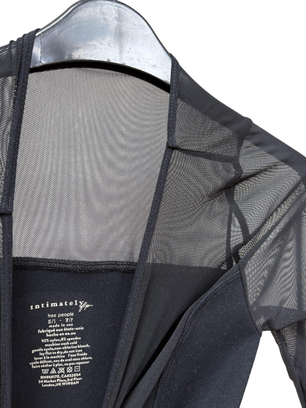 Free People Black Intimately All An Illusion Bodysuit UK XS/S