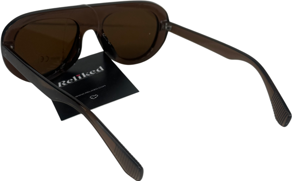 Brown Oval Sunglasses One Size