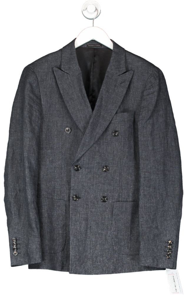 REISS Grey Leach Linen Slim Suit Jacket UK 38" CHEST