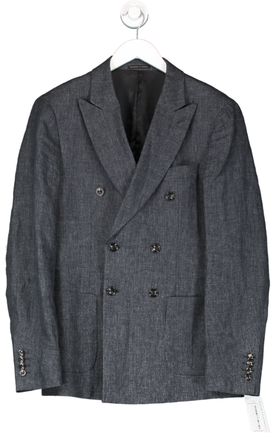 REISS Grey Leach Linen Slim Suit Jacket UK 38" CHEST