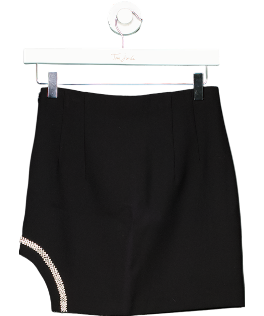 ZARA Black High Waisted Rhinestone Mini Skirt UK XS