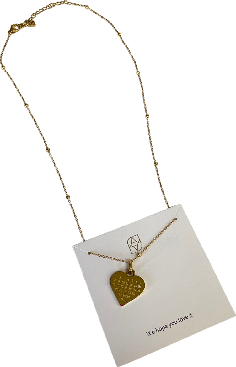 Abbott Lyon Metallic Heart Calendar Necklace