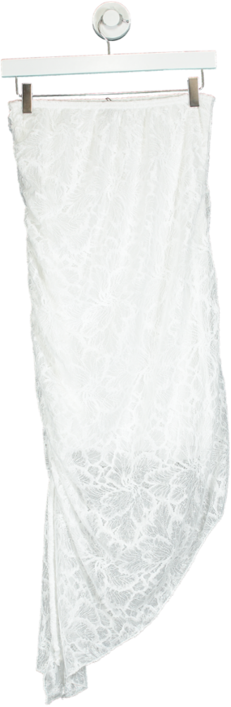 Boohoo White Lace Asymmetric Dress UK 12