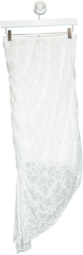 Boohoo White Lace Asymmetric Dress UK 12