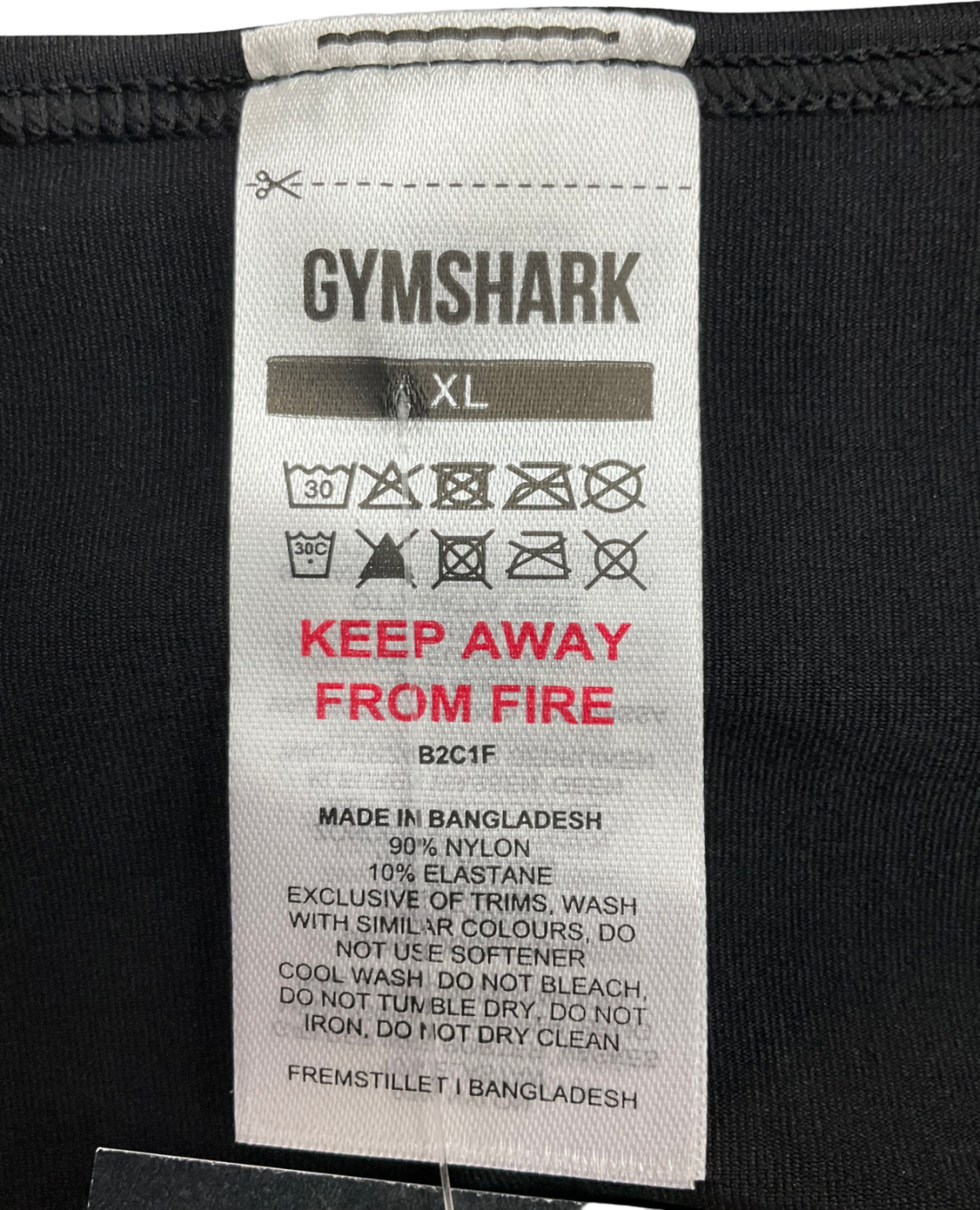 gymshark Black Contrast Long Sleeve  Crop Top UK XL