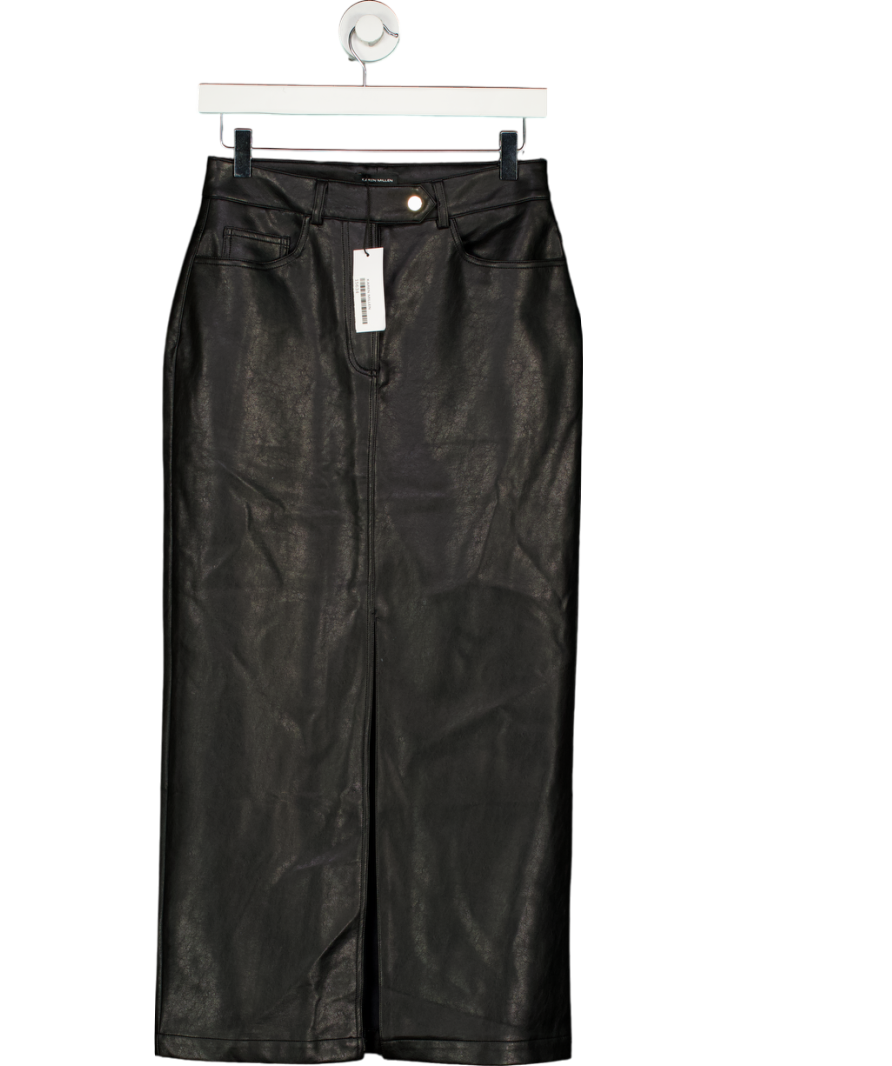 Karen Millen Black Faux Leather Pencil Maxi Skirt UK 8