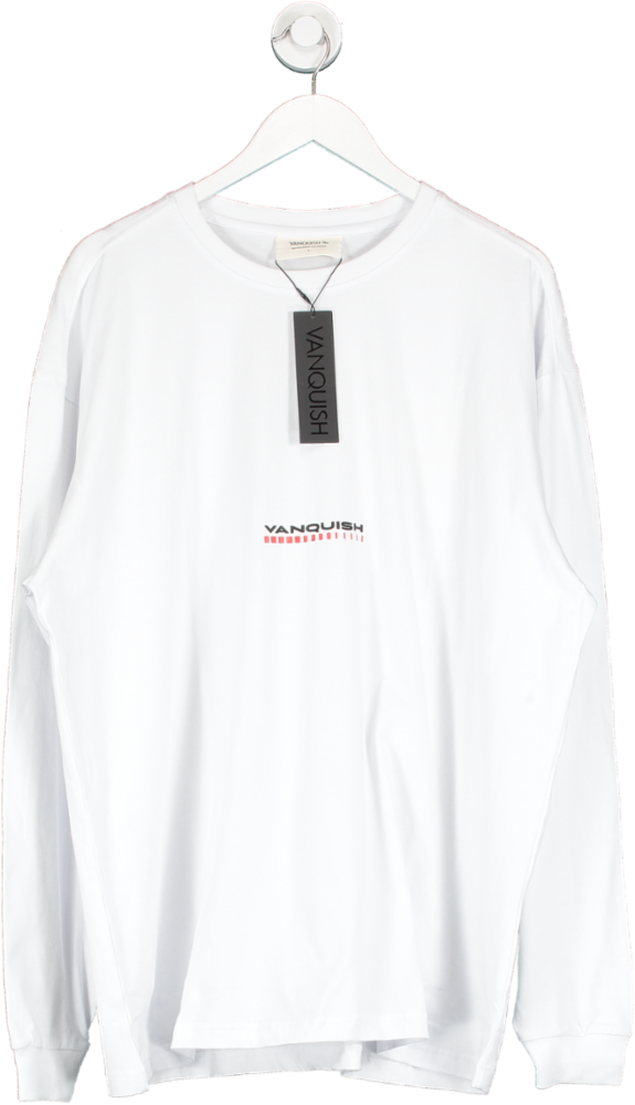 Vanquish White Athletics Division Oversize Longsleeve T Shirt UK L