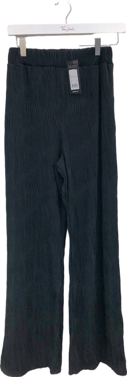 New Look Black Textured Trousers UK 8