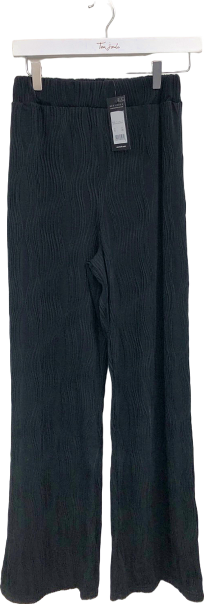 New Look Black Textured Trousers UK 8