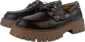 SEQWL Exton Chunky Platform Boat Shoes In Brown UK 4 EU 37