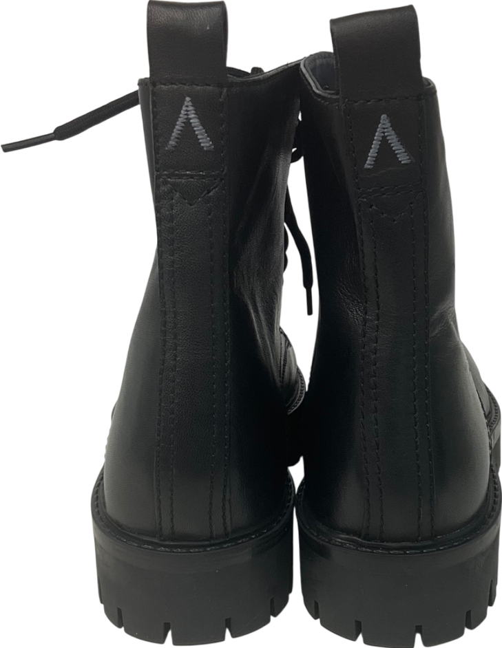 arsa Luiz Lace Up Boots In Black Leather UK 8 EU 42 👞
