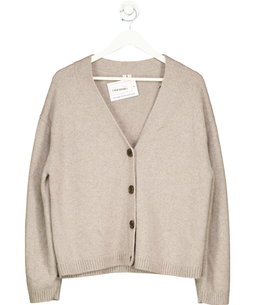 Arket Beige Cashmere-wool Cardigan UK S