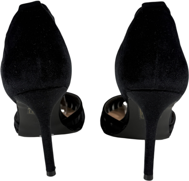 Coast Black Sophia Velvet & Mesh Detail High Stiletto Heel Court Shoes UK 5 EU 38