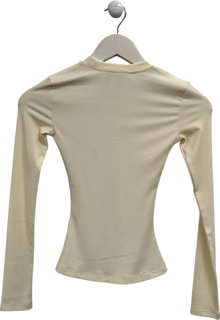 The NAP Co. Cream Pointelle Long Sleeve Top UK XS