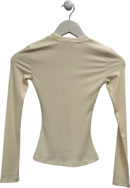 The NAP Co. Cream Pointelle Long Sleeve Top UK XS