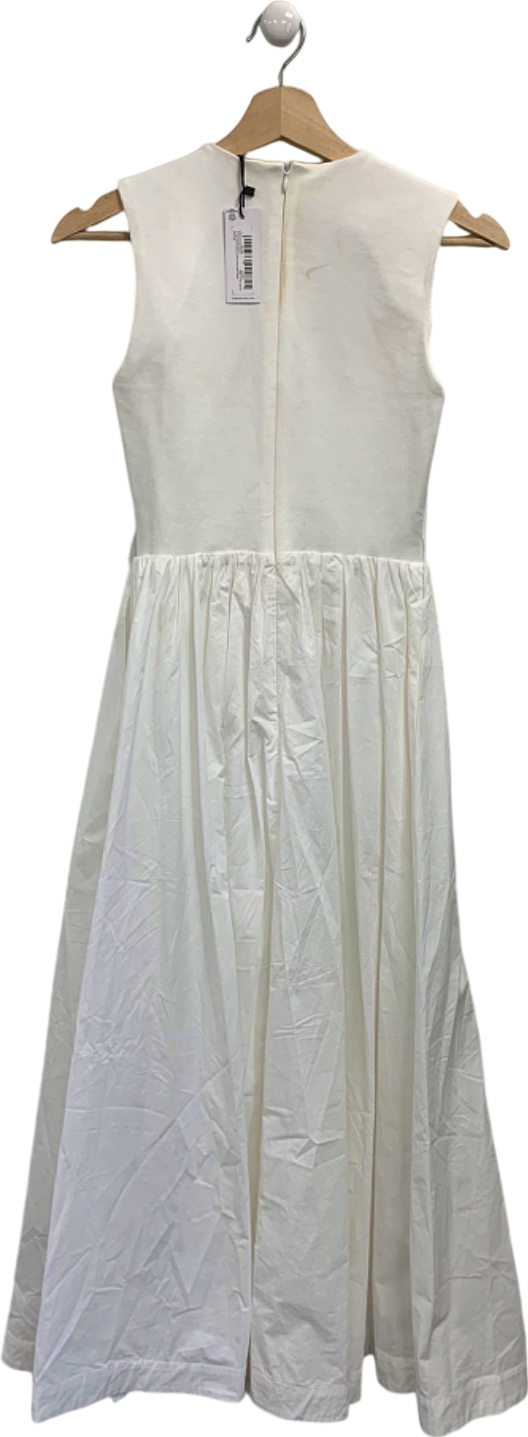 Karen Millen White Scoop Neck Jersey Cotton Mix Maxi Dress XS