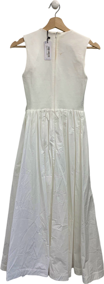 Karen Millen White Scoop Neck Jersey Cotton Mix Maxi Dress XS