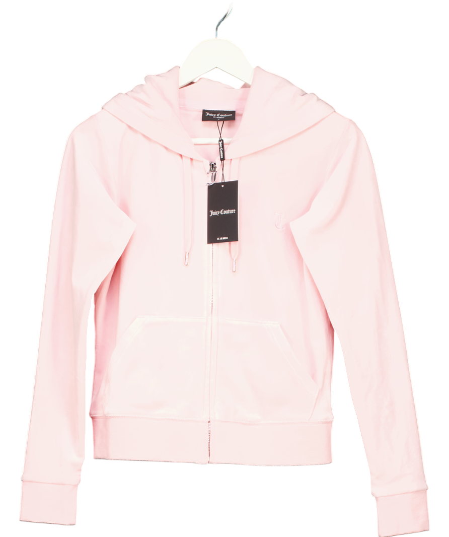 Juicy Couture Pink Robertson Velour Hoodie UK S