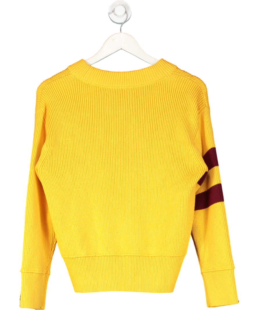 GANT Yellow Varsity V Neck Sweater In Faded Sunset UK S
