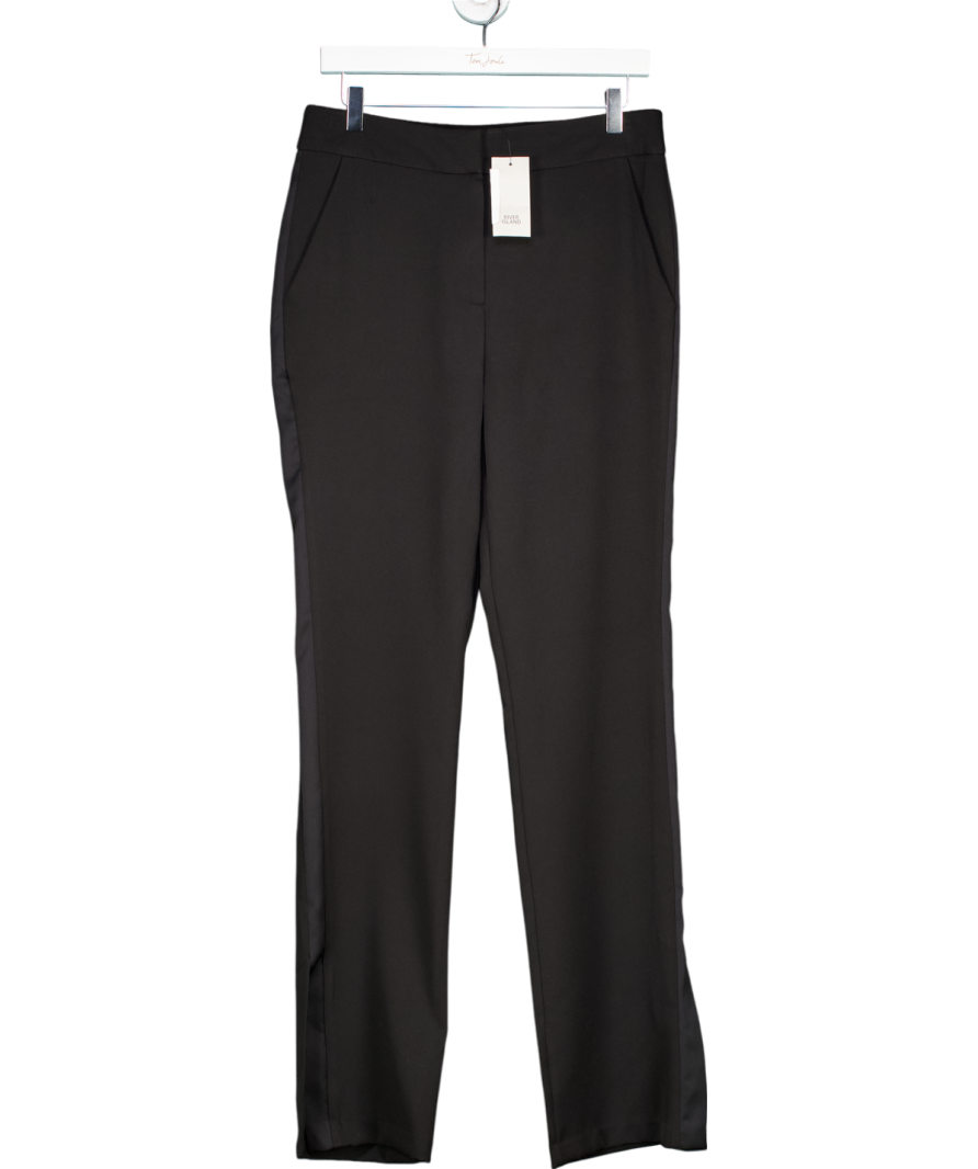 River Island Black 90s Minimal Trousers UK 12