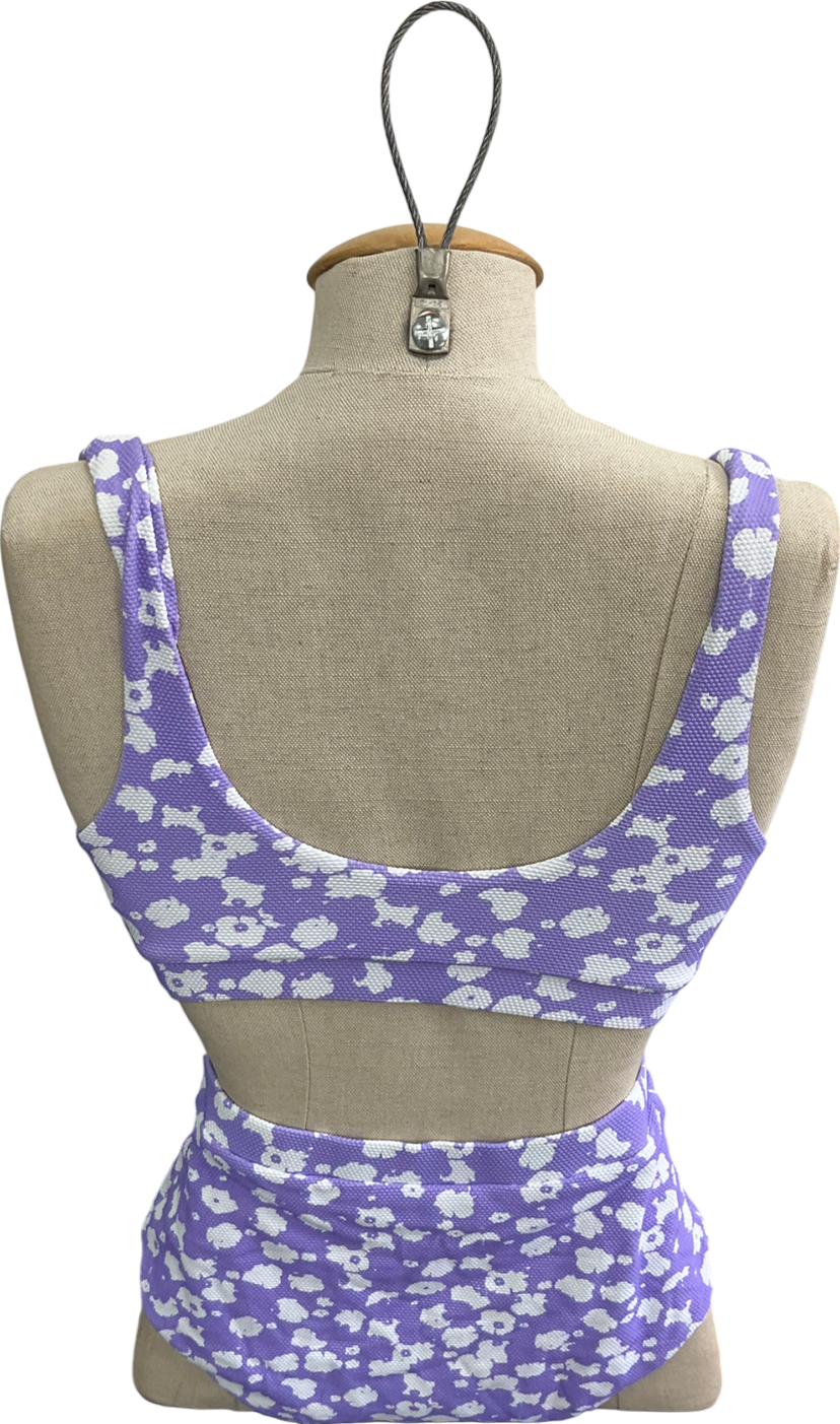 Cossie + Co Purple High Waisted Patterned Bikini UK 8