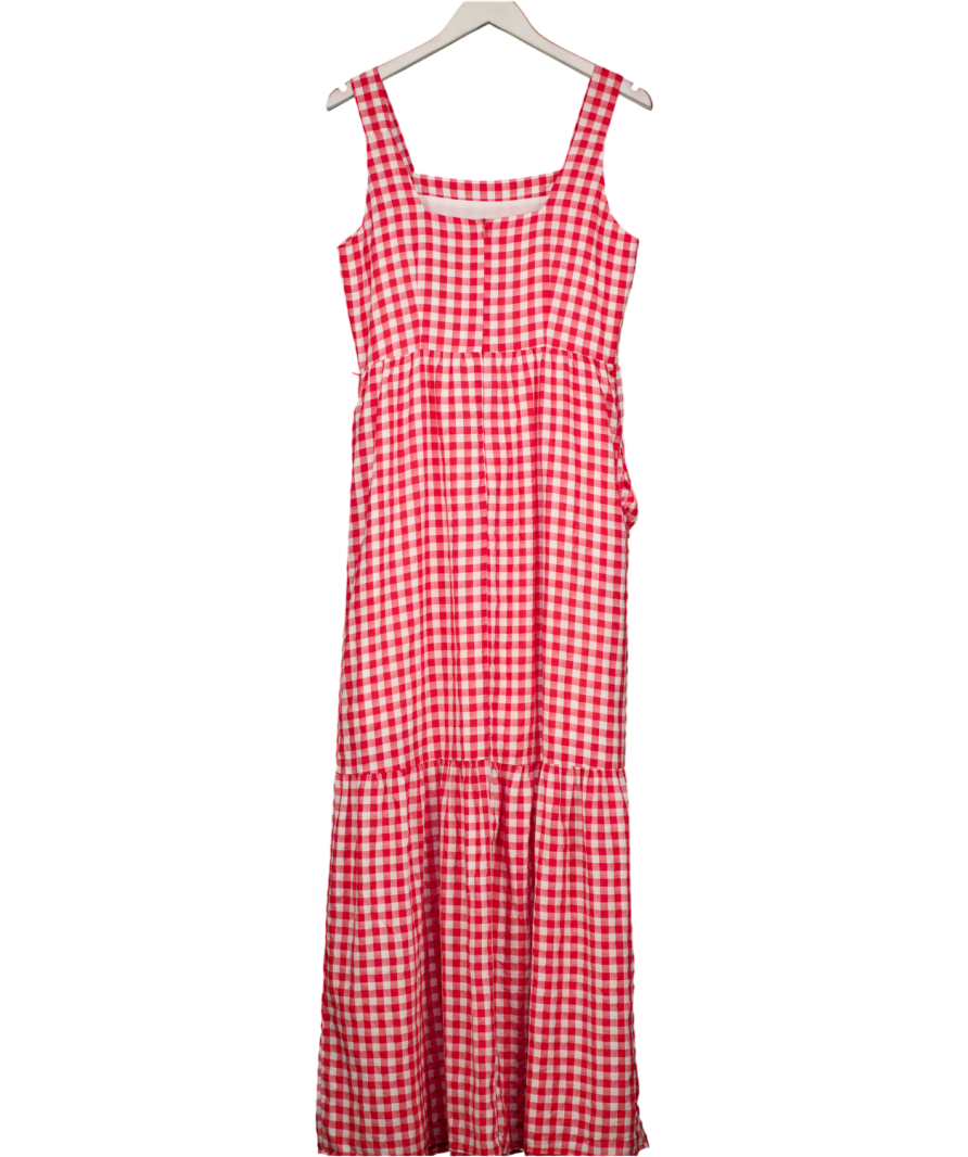 Phase Eight Red Geri Gingham Maxi Dress UK 12