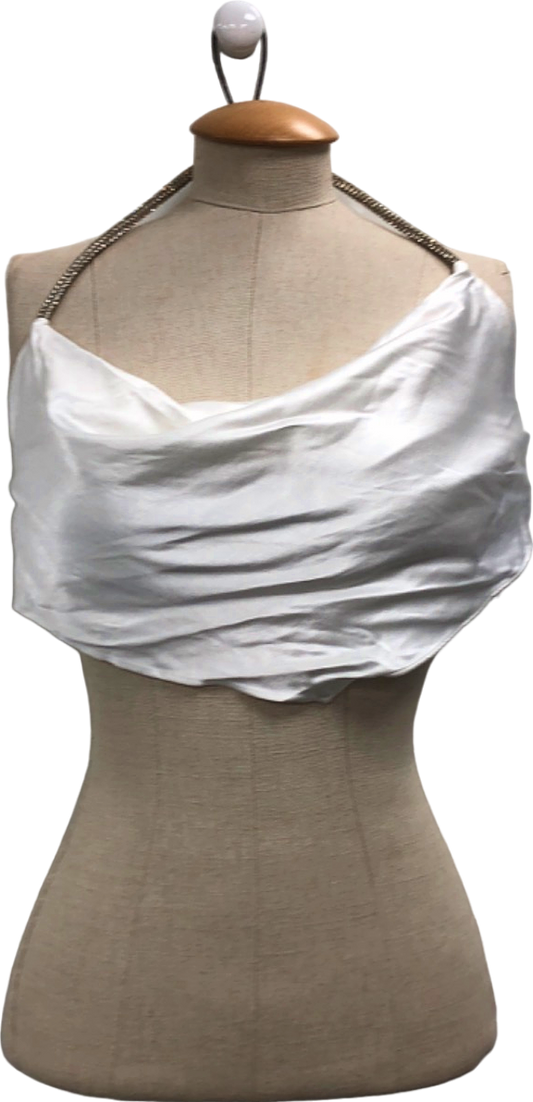 MESHKI White Draped Halter Top UK XS