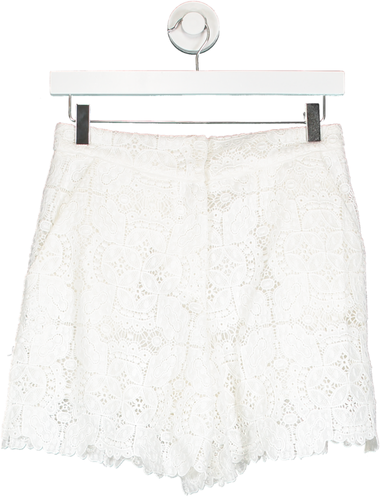 Maje White Scalloped Lace Shorts UK 8
