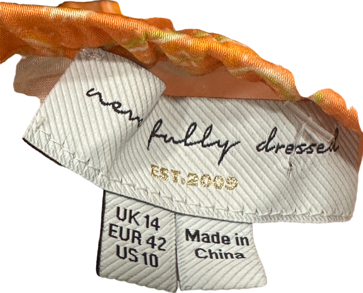 Never Fully Dressed Orange Paisley Skirt UK 14